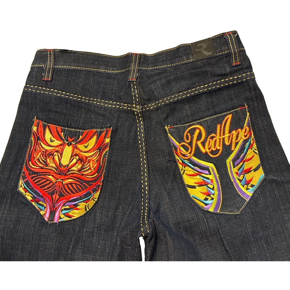 Red Ape Jeans 16 Vintage Y2K Embroidered Dark Wash Denim Hiphop Streetwear 90's
